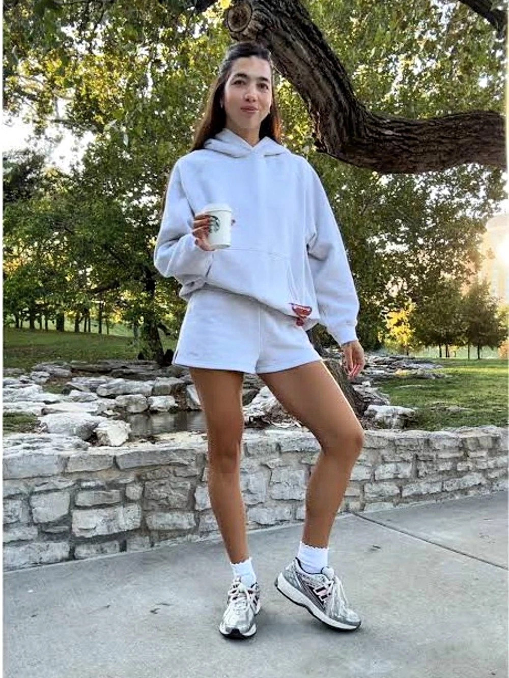 Aritzia Cozy Sweatfleece Perfect Micro Short White